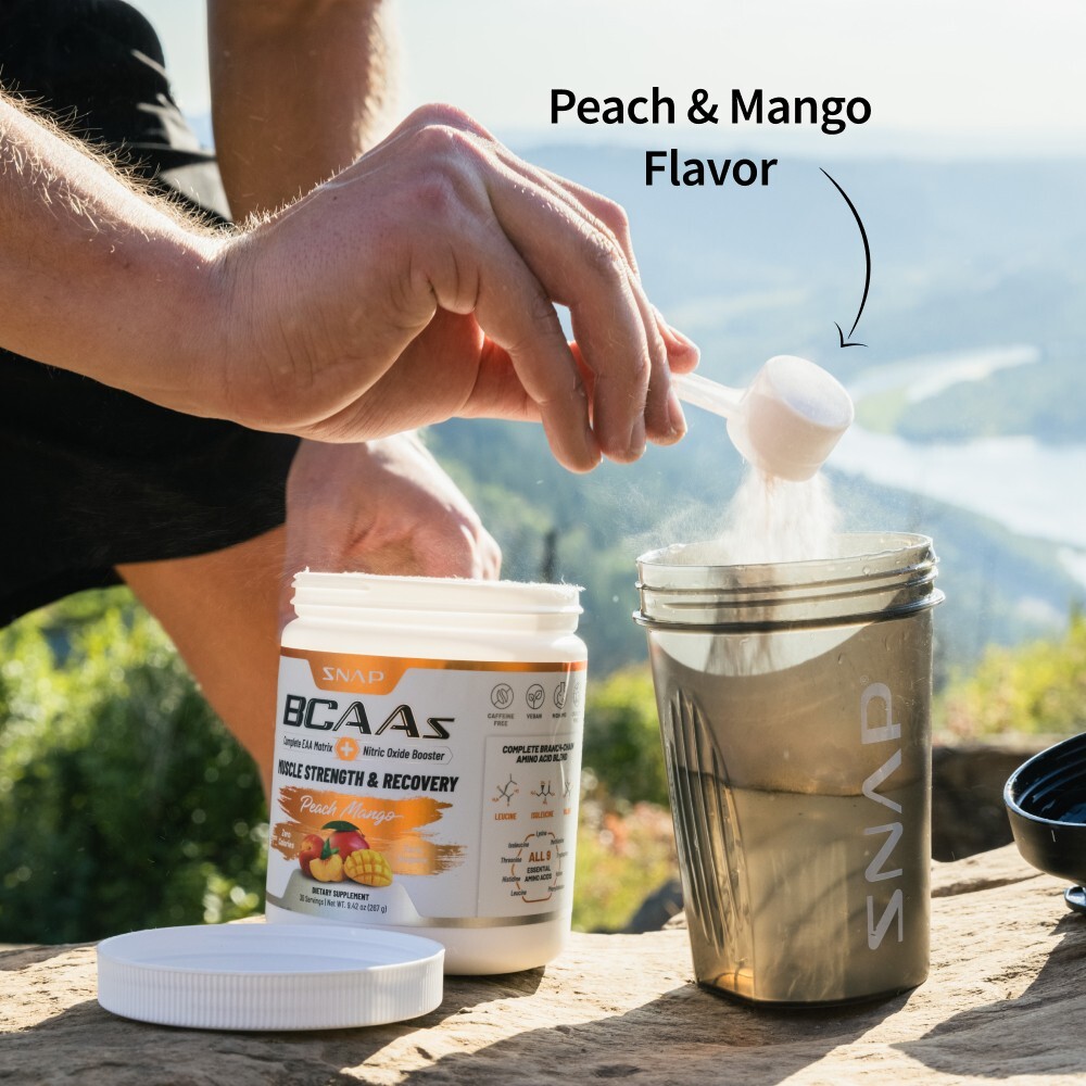 BCAA Powder Peach Mango Post Workout Muscle Strength & Recovery – 30 Servings