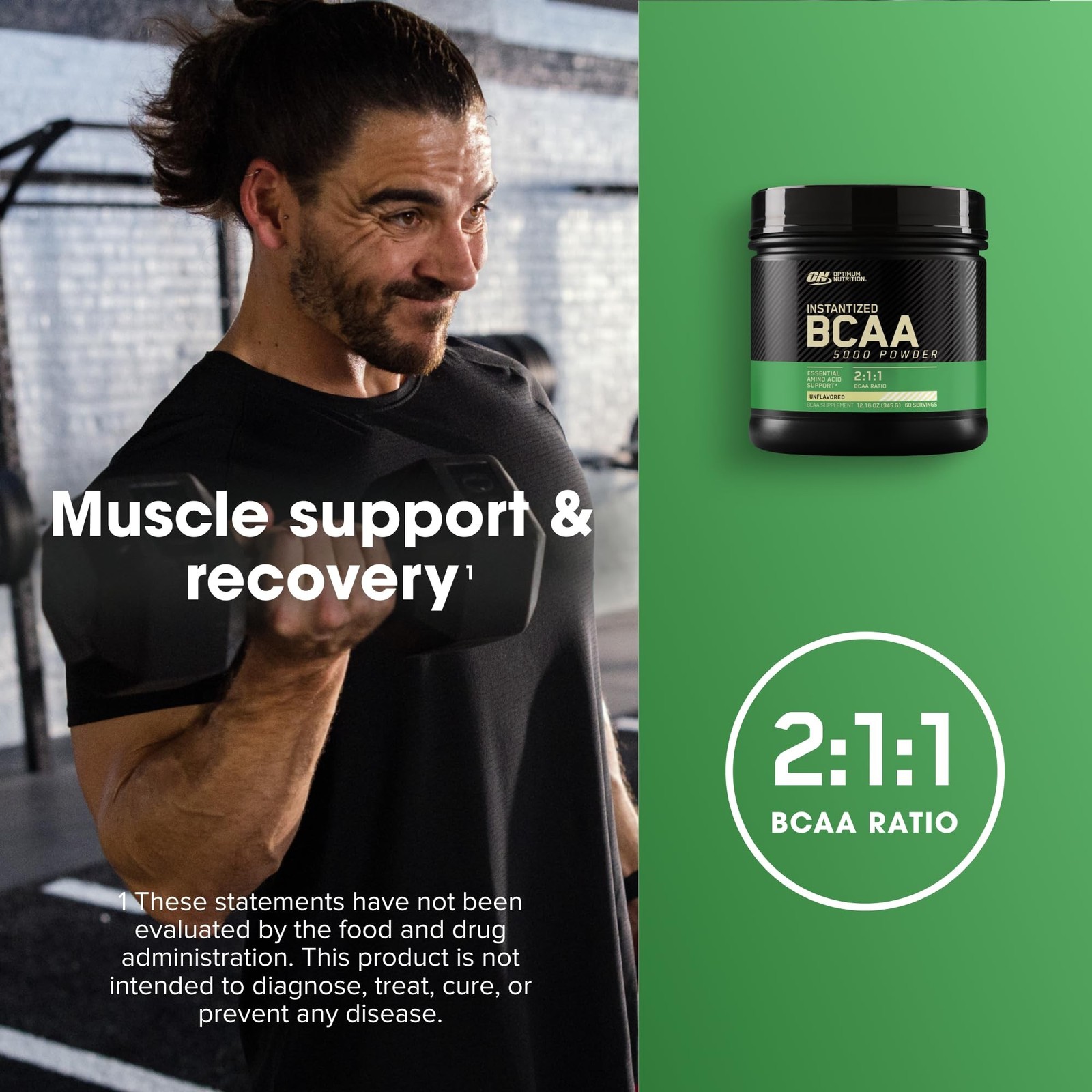 Optimum Nutrition Instantized BCAA Powder, Unflavored, Keto Friendly Branched…