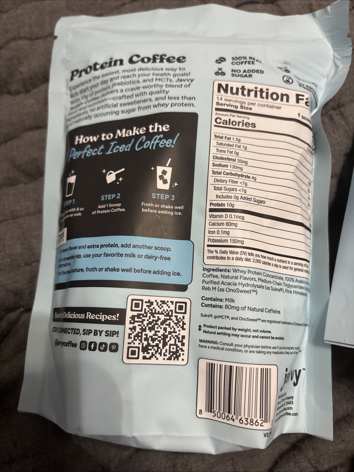 2 TWO Javvy French Vanilla Protein & Instant Iced Coffees