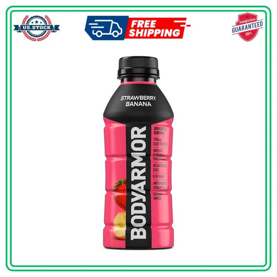 BODYARMOR Sports Drink Strawberry Banana 16 Fl Oz Bottles 12 Pack Hydration