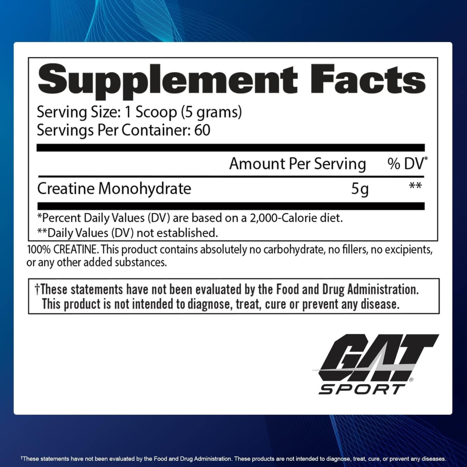 GAT SPORT Creatine Monohydrate Powder, Strength, 10.58 Ounce (Pack of 1)