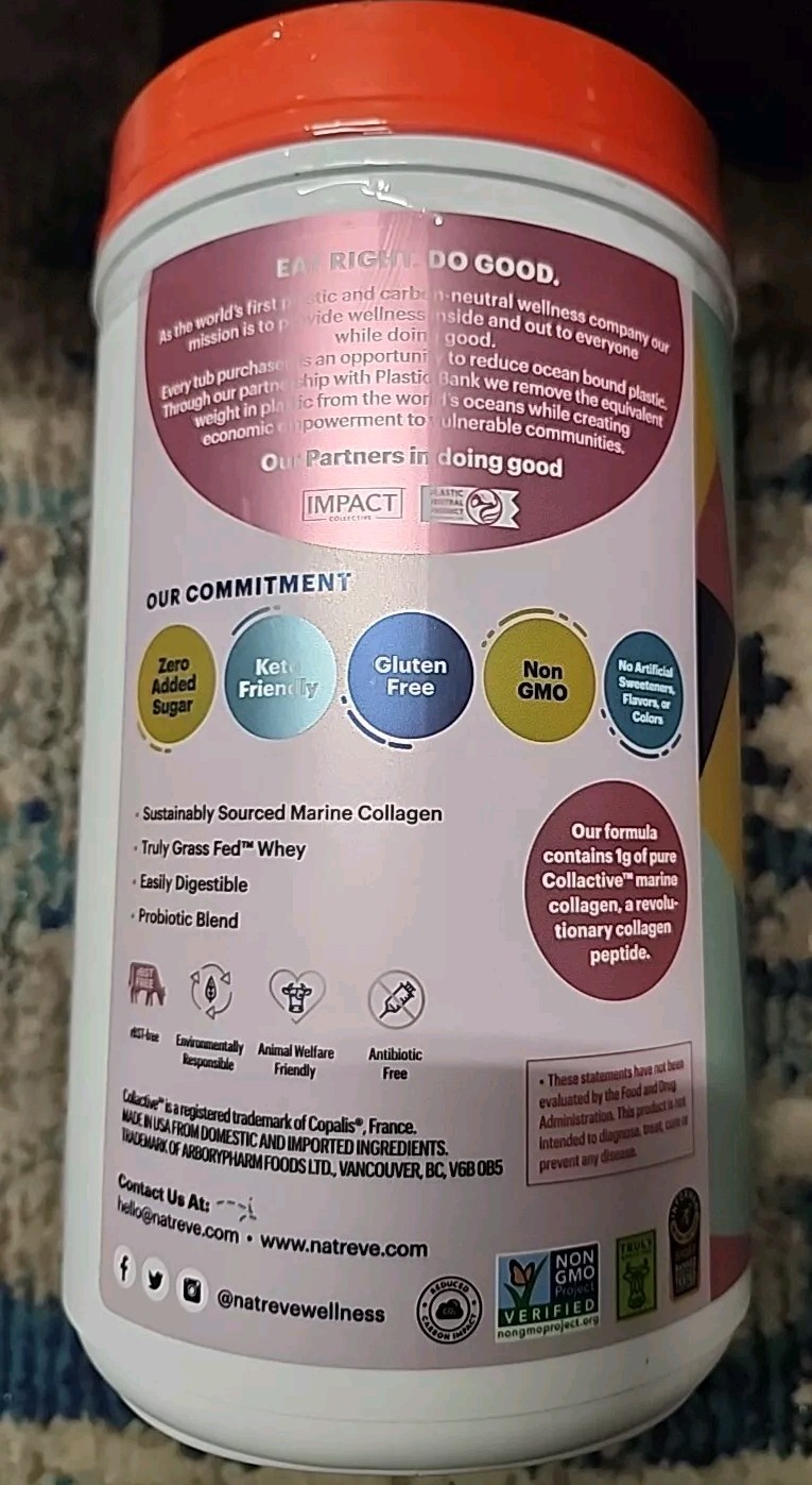 NATREVE KETO PROTEIN WITH COLLAGEN & MCTs 1.16 Lb. Fudge Brownie EXP: 07/2026