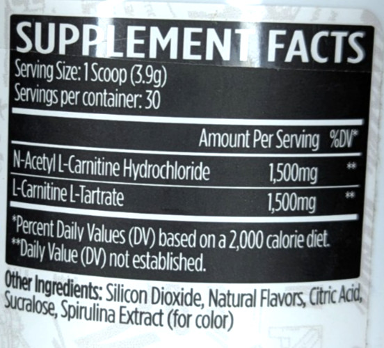 VMI Sports L-Carnitine 3000 Powder, 30 Servings, Patriot Pop Flavor, Exp. 9/26