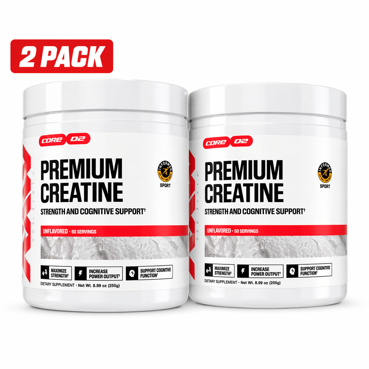 Creatine Monohydrate 2 Pack 8.8oz Unflavored Micronized Powder Exp 2028 Gym