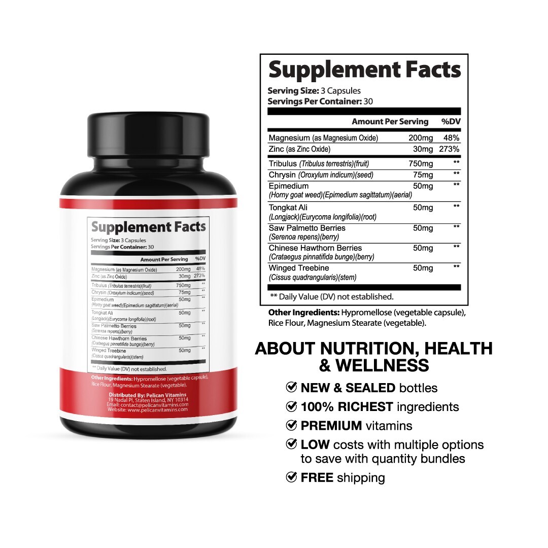 Vigor8- Bodybuilding & Men’s Health Support- 4 Bottles- 360 Capsules