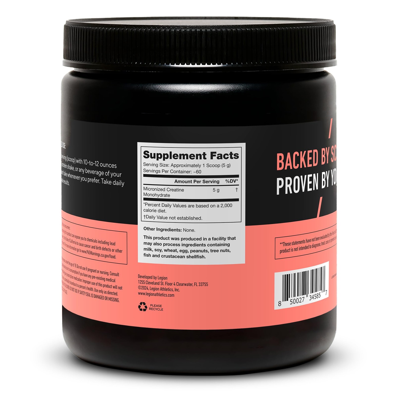 LEGION Micronized Creatine Monohydrate Supplement Clean Creatine Powder for …