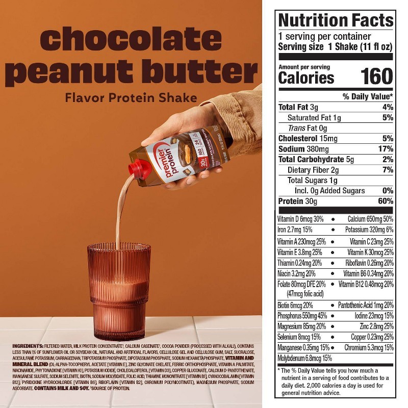 Premier Protein Chocolate Peanut Butter Nutritional Shake