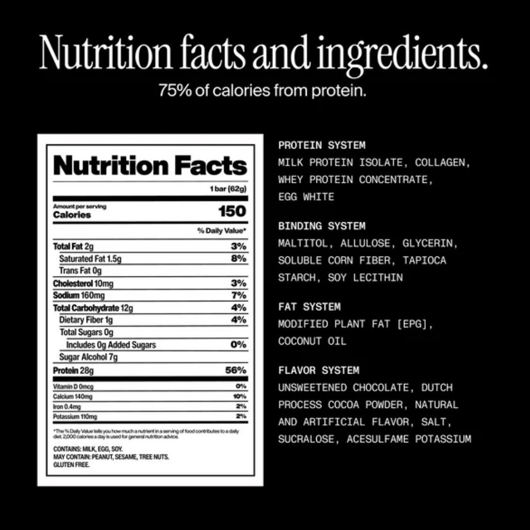 David Gold Chocolate Chip Cookie Dough Protein Bar 28g Protein 150 Cal 0g Sugar