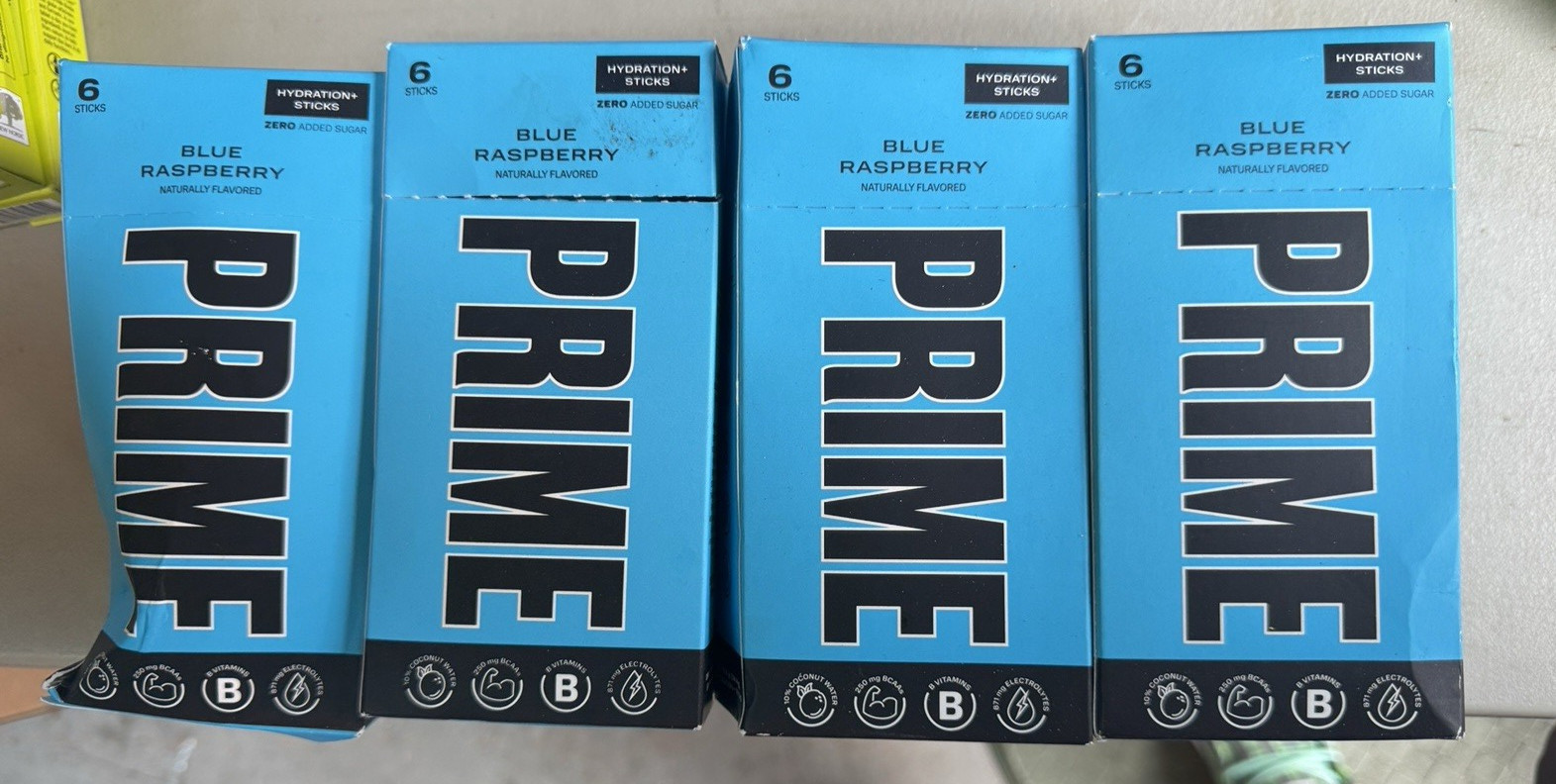 Prime Hydration + Sticks Blue Raspberry 72 Sticks Total Lot of 12 check BB! 2025
