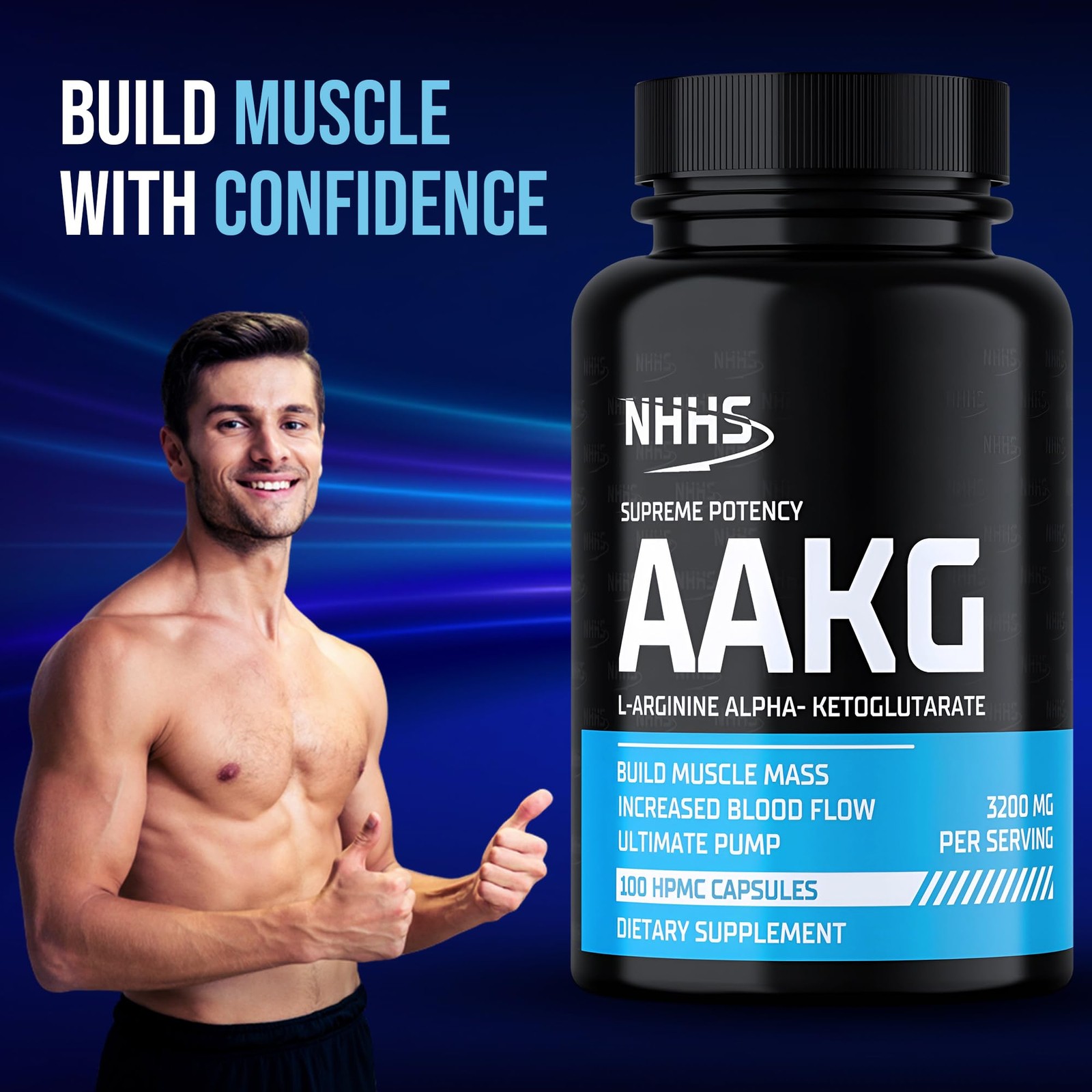 NHHS Supreme Potency L-Arginine AAKG, 3200mg, 100 Vegan 100 Count (Pack of 1)