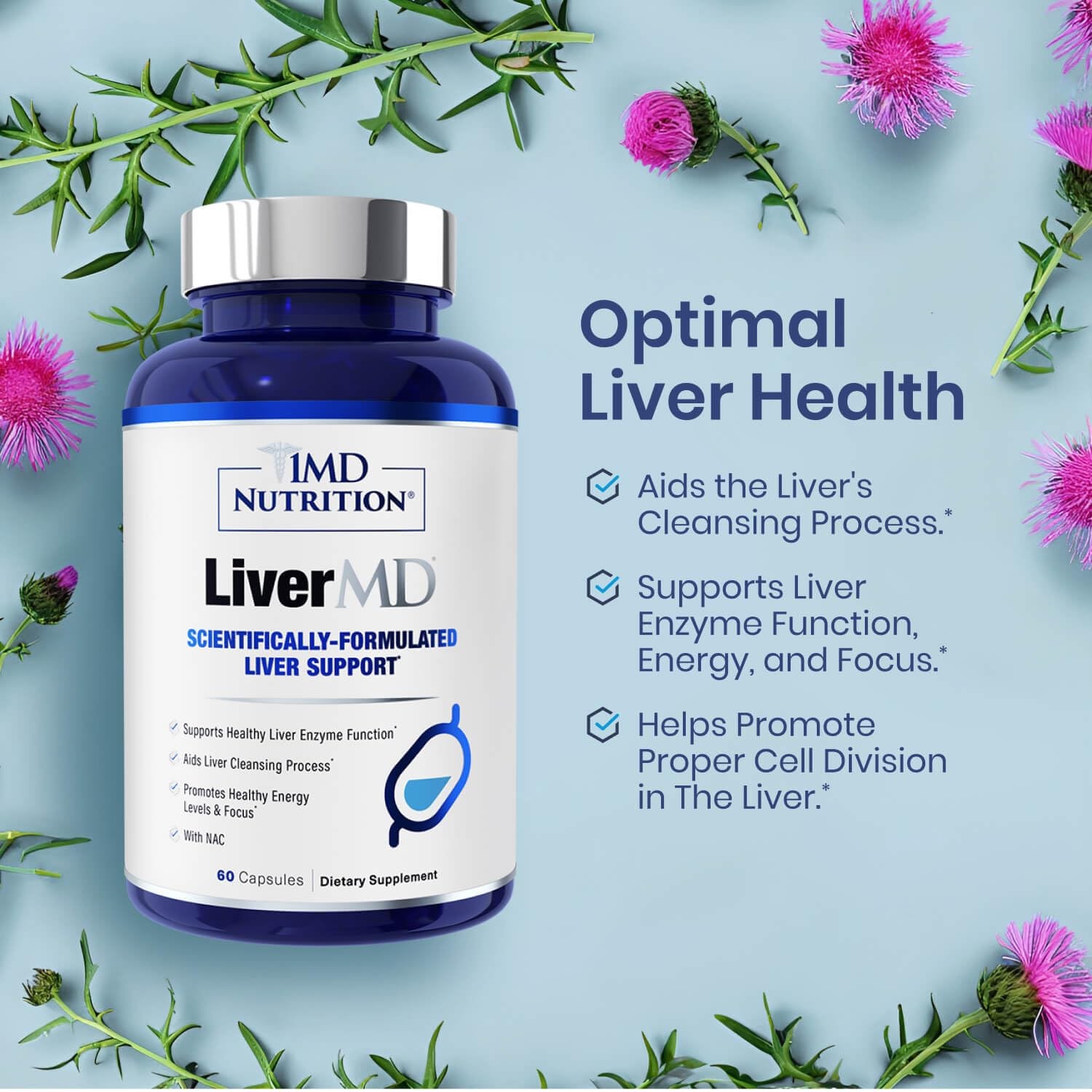 1MD Nutrition LiverMD – Liver Support Supplement | 60 Count (Pack of 1)