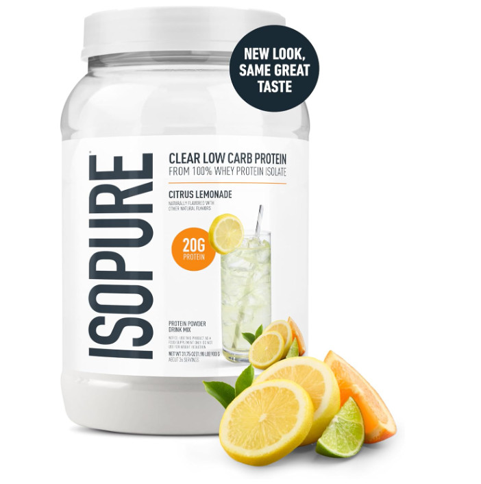 Isopure Clear Whey Isolate Protein Citrus Lemonade, 36 Servings, 1.9 lb