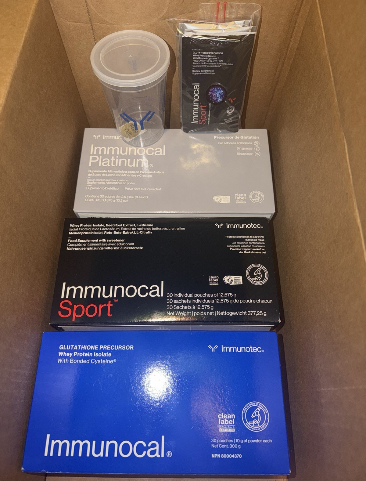 Immunotec Immunocal Platinum & Sport & Regular+Samples+Cup Expires 1/2028