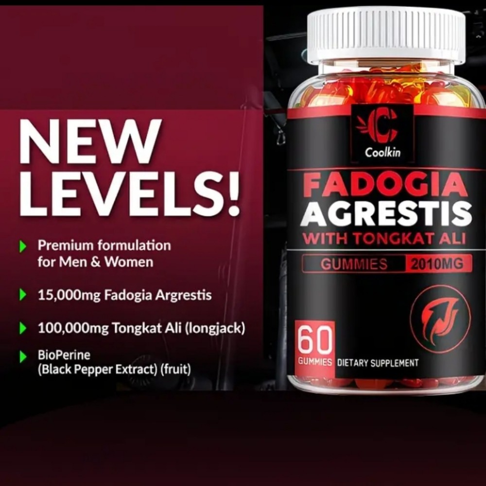 Fadogia Agretis Tongkat Gummies 2 Month Supply for Vigor Test Booster+ Endurance