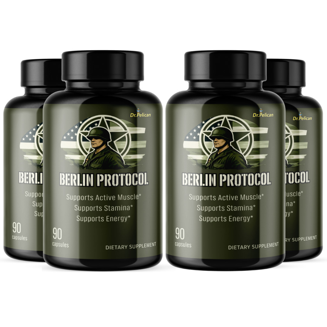 Berlin Protocol- Bodybuilding & Men’s Health Support- 4 Bottles- 360 Capsules
