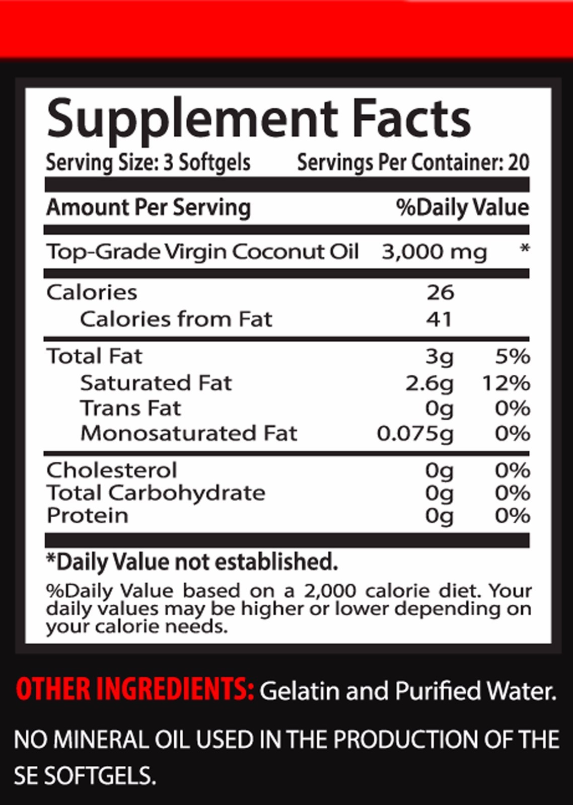 lauric fatty acid – COCONUT OIL 3000 Mg – Strengthen the Entire Immune System -1