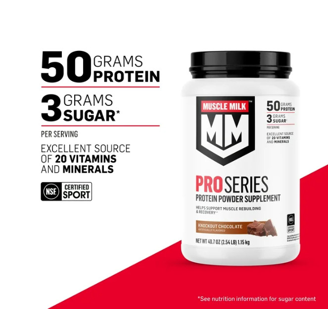 Muscle Milk Pro Series Protein Powder, Chocolate, 50g, 2 lb