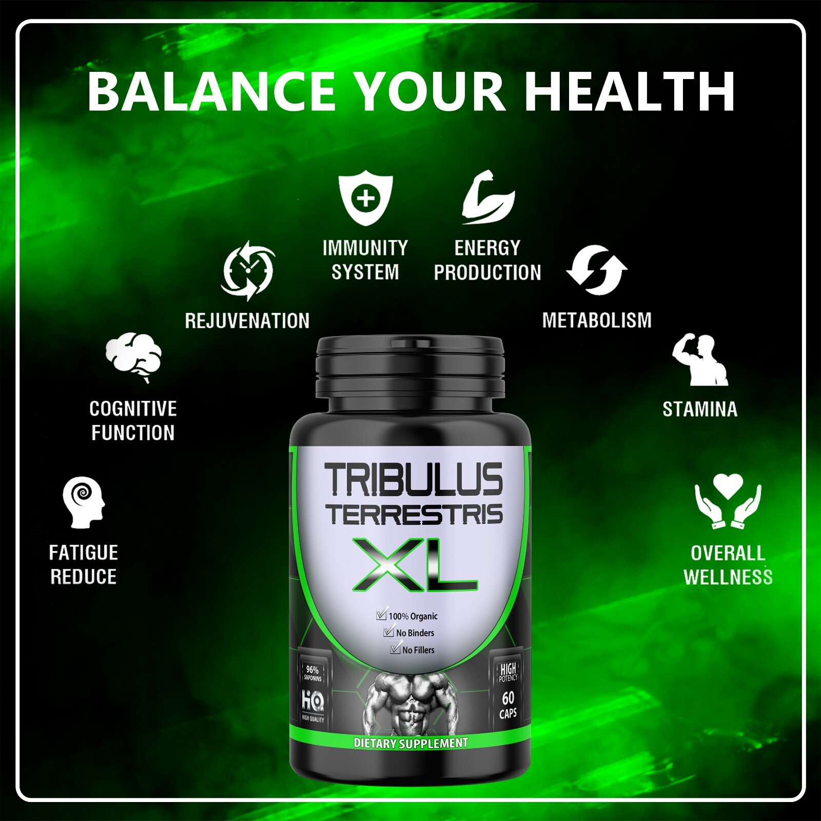 TRIBULUS TERRESTRIS 96% SAPONINS EXTRACT GYM WORK OUT DIETARY SUPPLEMENT 3 X