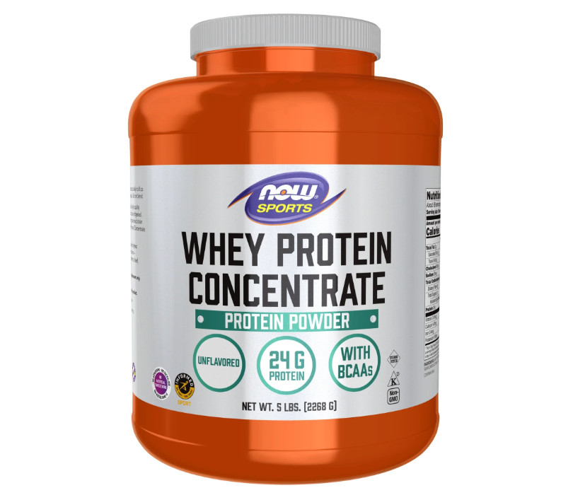 NOW Sports Nutrition, Whey Protein Concentrate, 24 G With BCAAs, Unflavored Powd