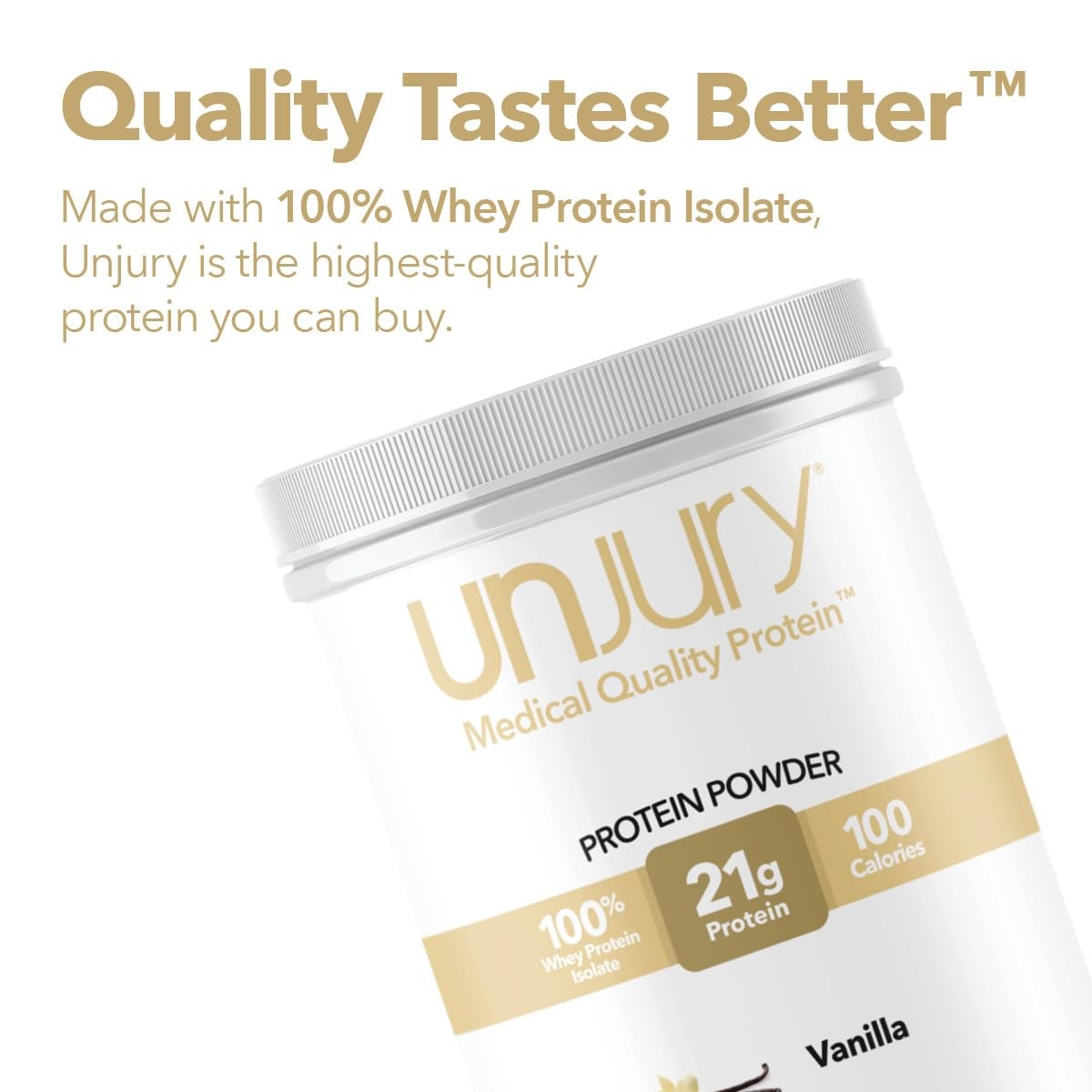 Unjury Whey Protein Powder | Vanilla | 21g 100% 14.8 Ounce (Pack of 1)