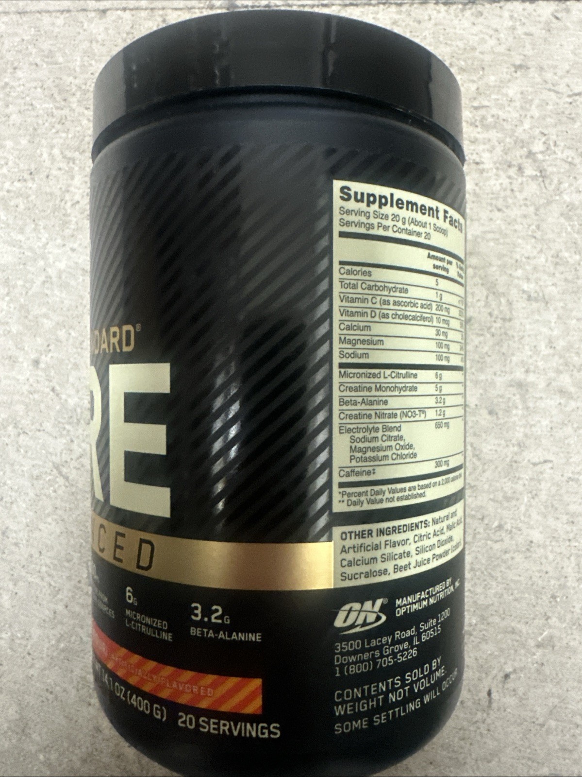 Optimum Nutrition Pre Advanced 20 Servings Strawberry Mango Daiquiri Exp 11/26