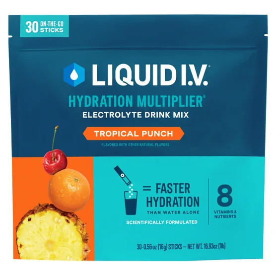 Liquid I.V. Hydration Multiplier Tropical Punch Electrolyte Drink Mix 30 Sticks