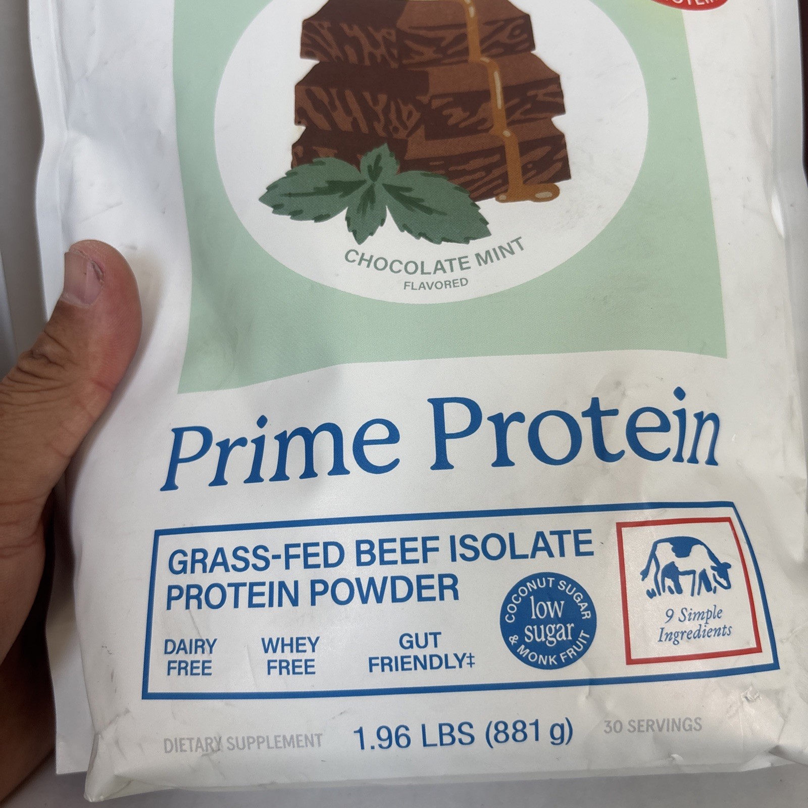 Equip Prime Protein Grass-Fed Beef Isolate Chocolate Mint 1.96 Lbs exp 2028 lot