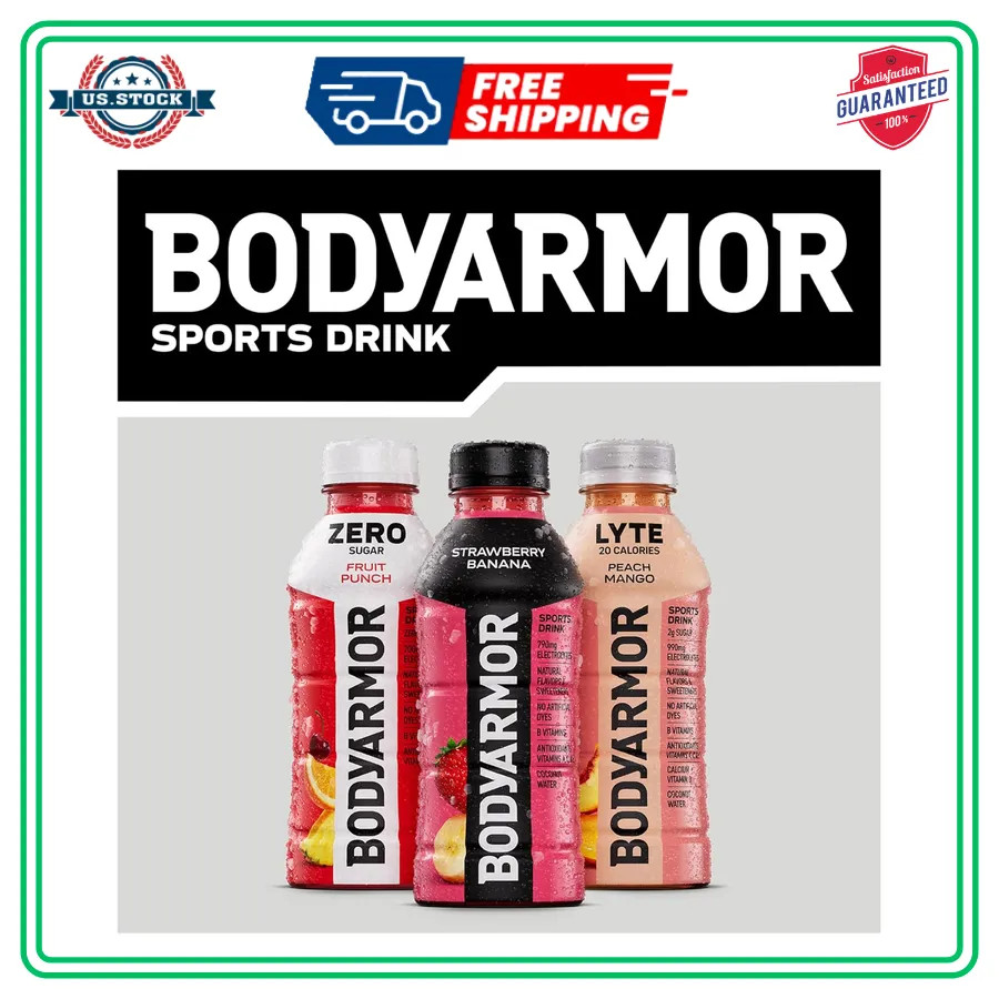 BODYARMOR Sports Drink Strawberry Banana 16 Fl Oz Bottles 12 Pack Hydration