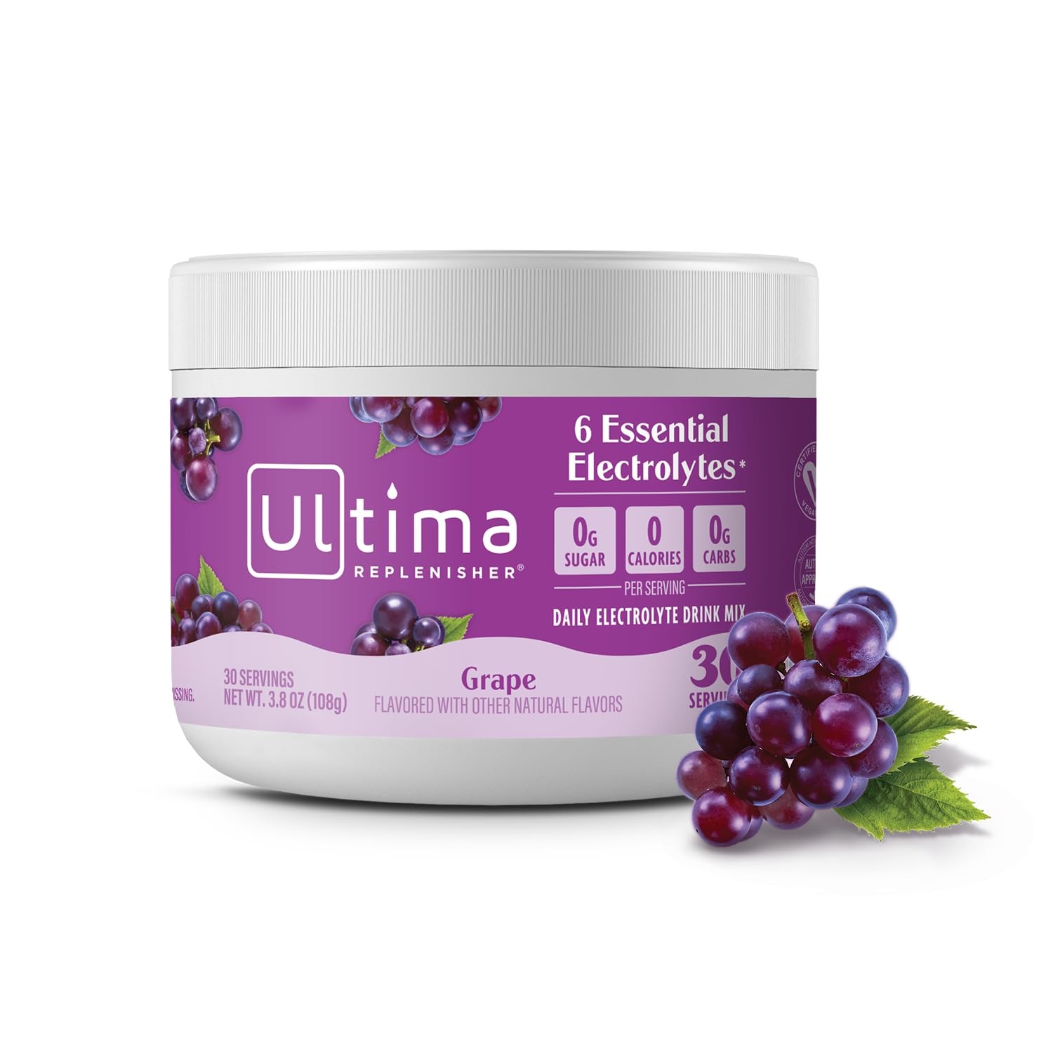 Ultima Replenisher Daily Electrolyte Powder 3.8 Ounce (Pack of 1), Grape