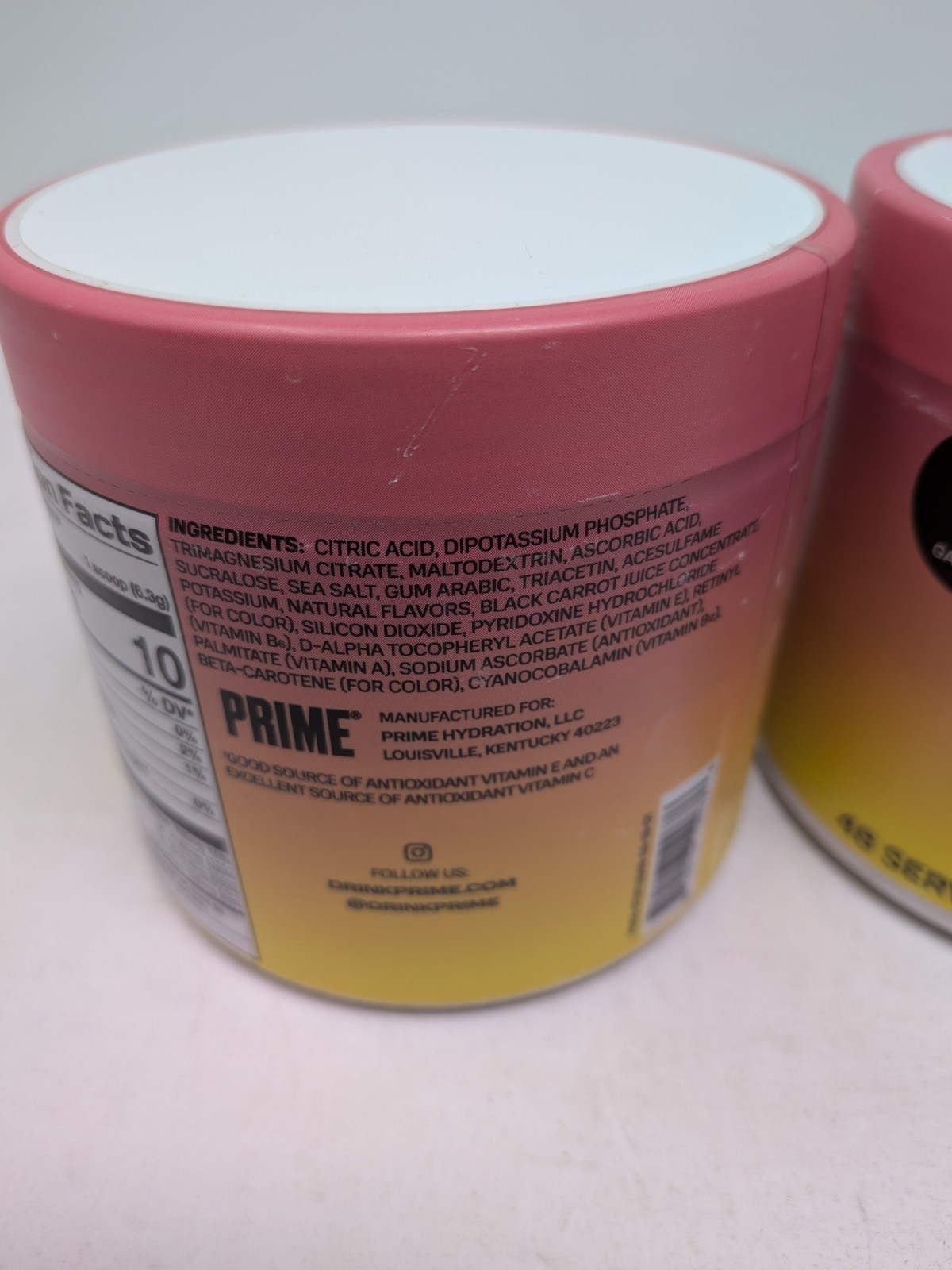 Prime Hydration Powder Mix Strawberry Banana Lot Of 5 (10.8 Oz Each) Exp2/28