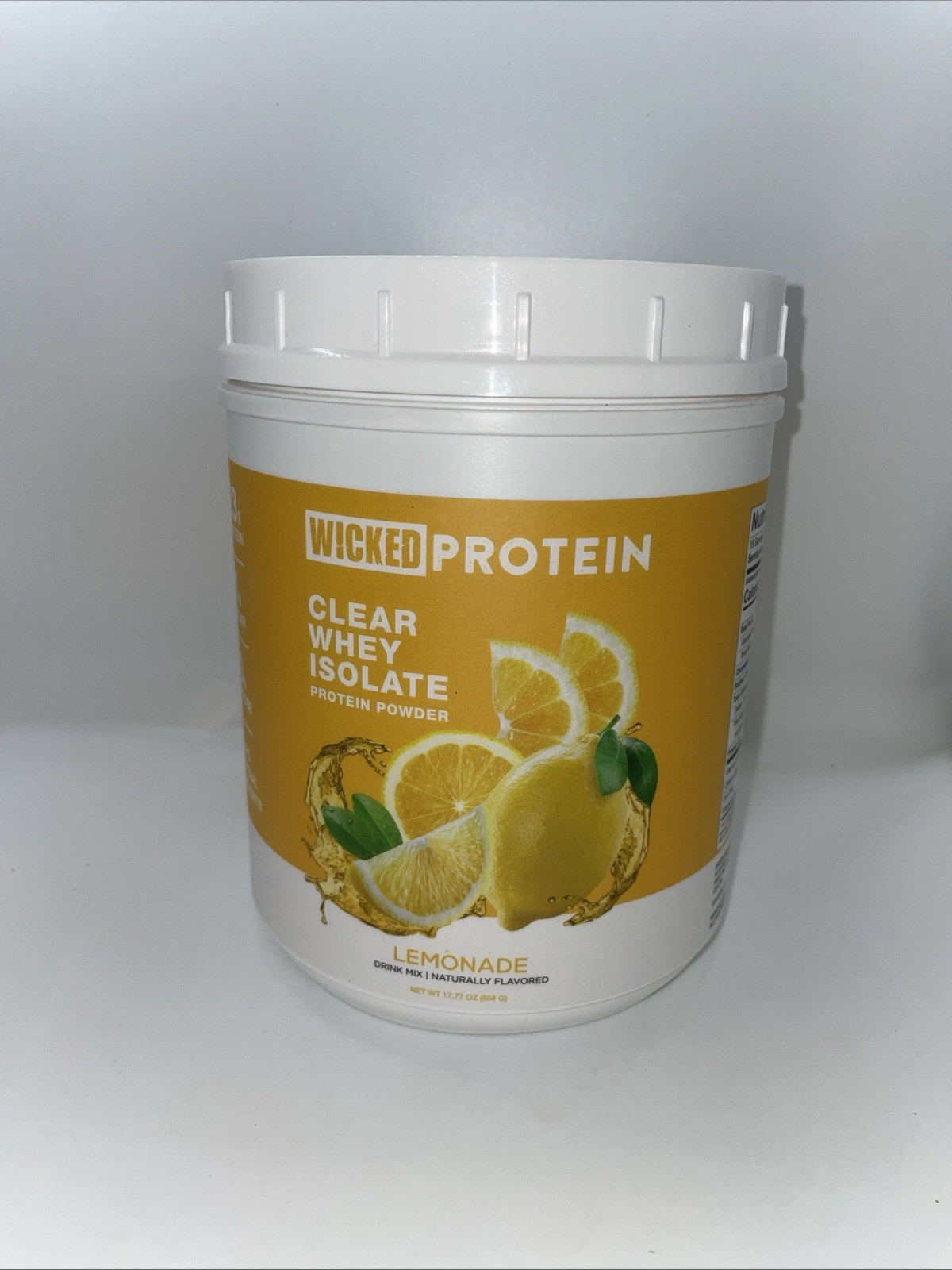 WICKED Lemonade Clear Whey Isolate Protein Powder 23g Protein 18 Servings NEW