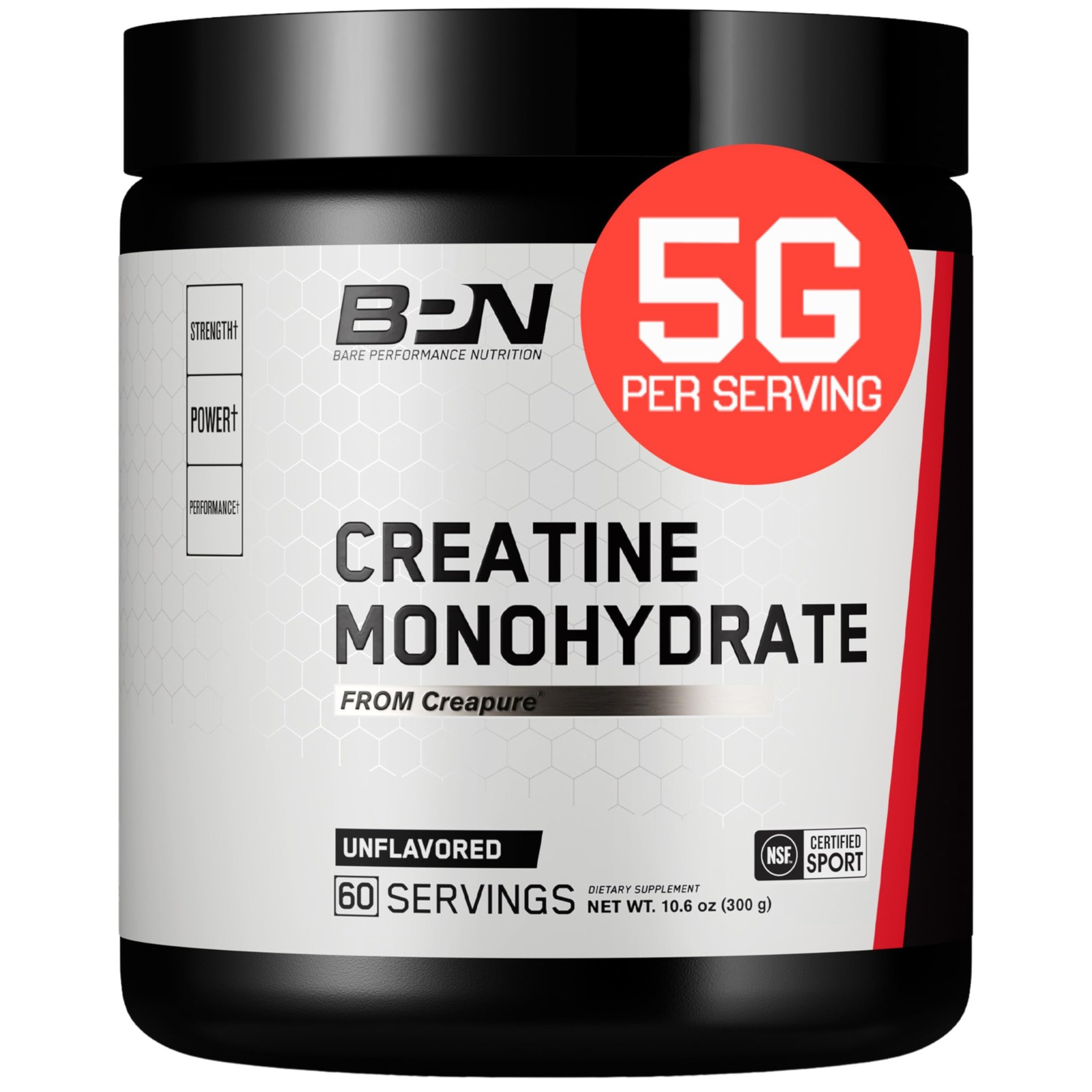 , BPN Pure Creatine Monohydrate Powder by Creapure, 5g of Creatine per Servin…