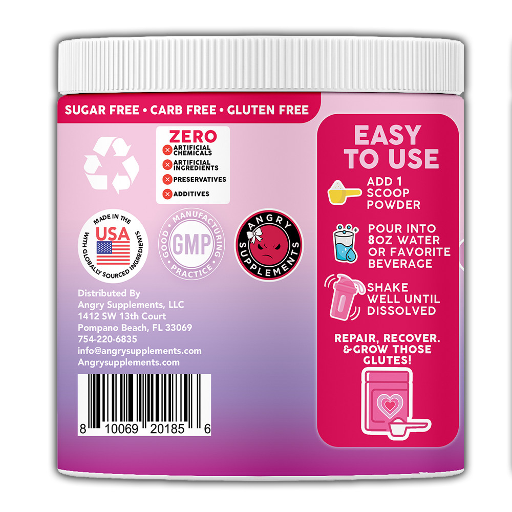 Angry Supplements Better Booty 100% Creatine Monohydrate for Women, 60 Serv 300G