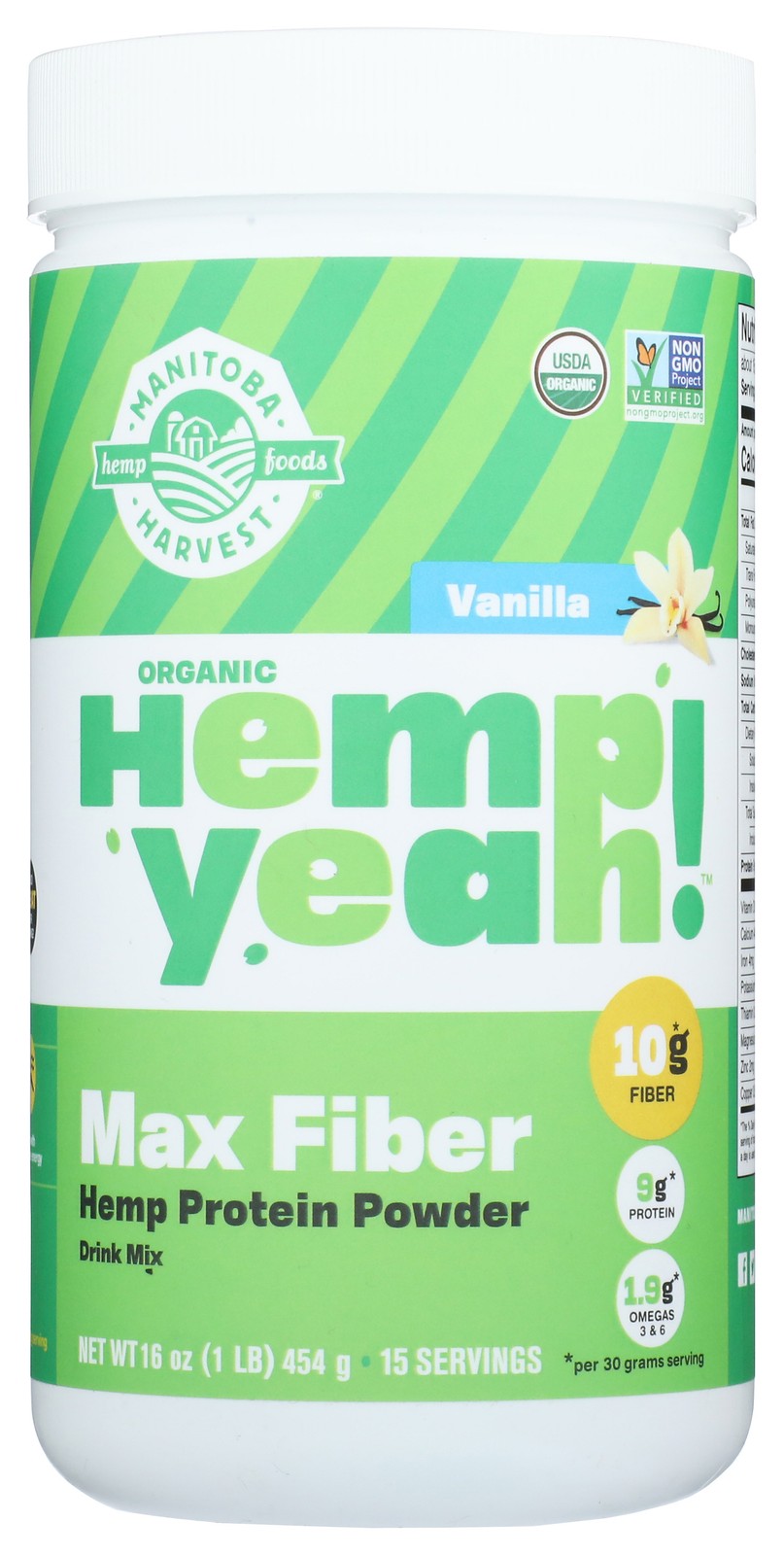Organic Manitoba Harvest Hemp Protein Vanilla 16 Oz Powder 1 Pack