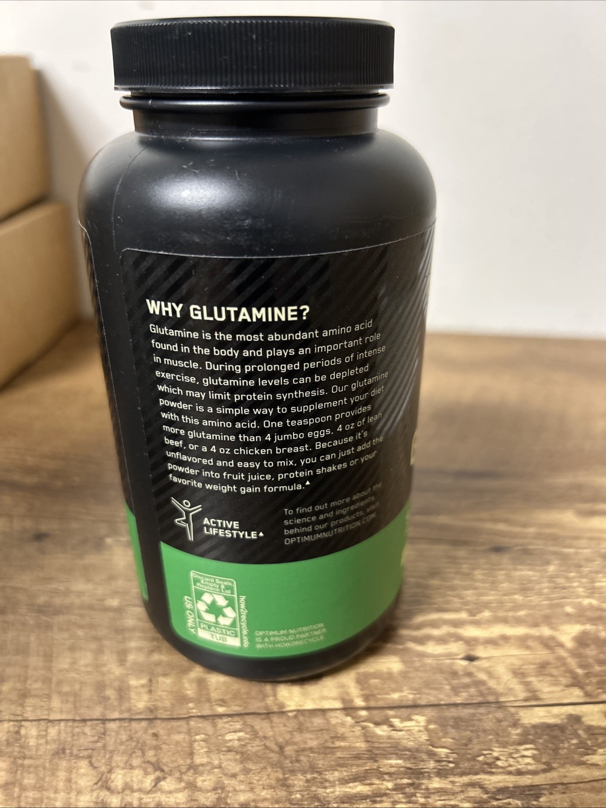 Optimum Nutrition Glutamine Powder Unflavored 10.58 oz 300 g Exp 05 12 2028