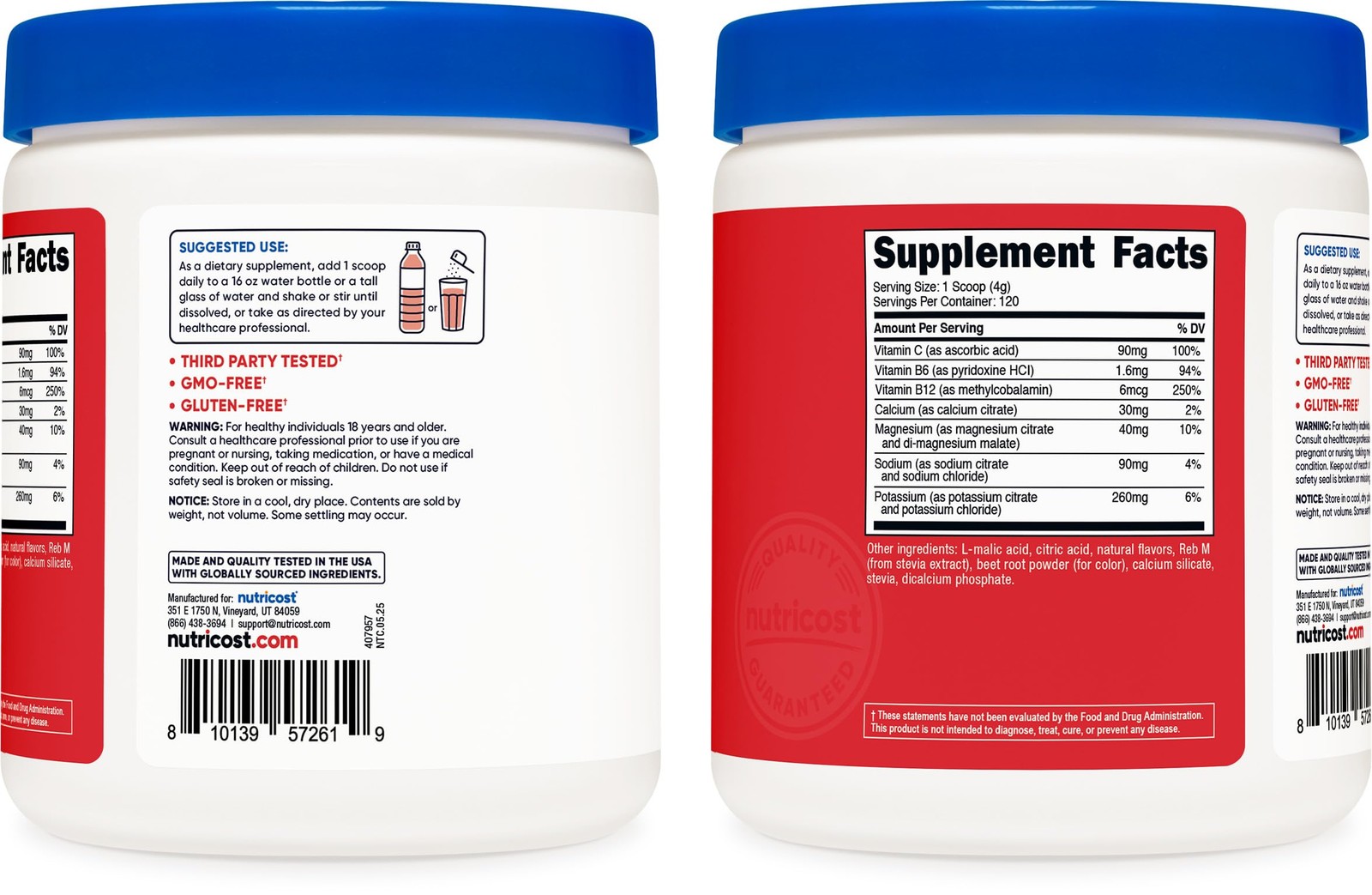 Nutricost Electrolyte Complex Powder (120 Servings, 1.04 Pound (Pack of 1)