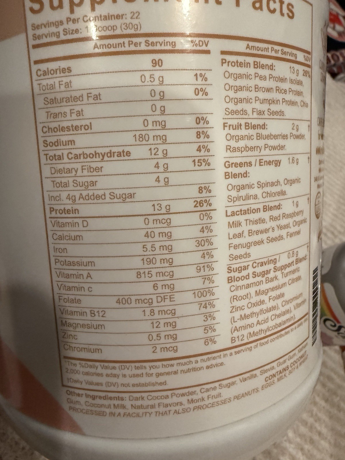 MILK DUST Lactation Protein Powder for Nursing Moms Fudge Brownie 1.45-lbs