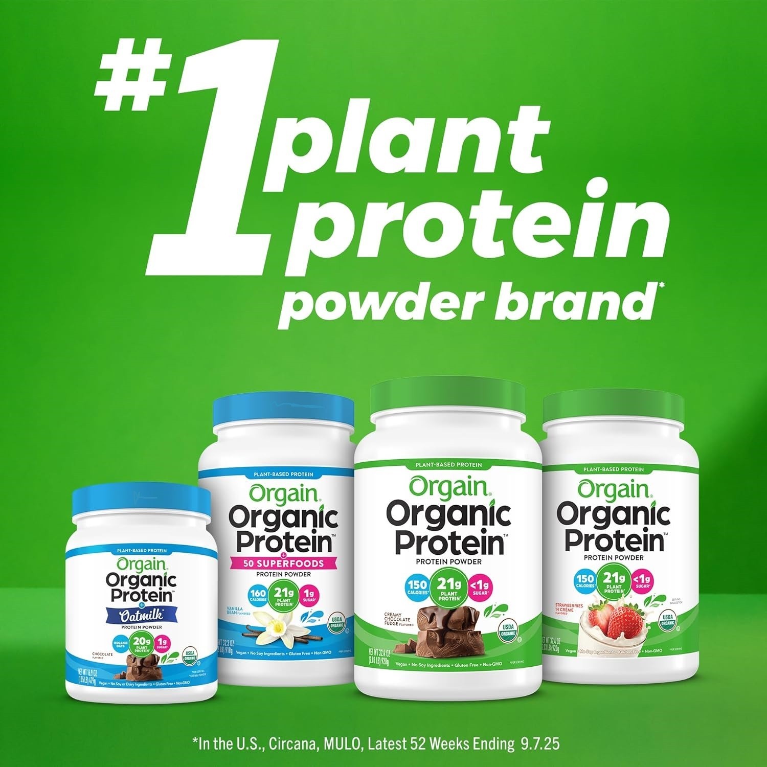 Orgain Plant-Based Orgnic Protein Powder – Vanilla Bean Flavored 43.8oz