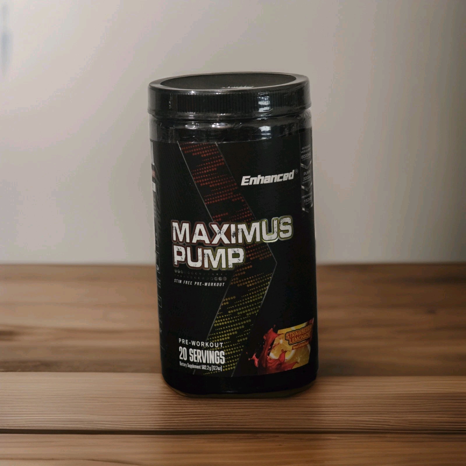 Preworkout EA 14.32 oz. Maximus Stim High Stim Strawberry Lemonade