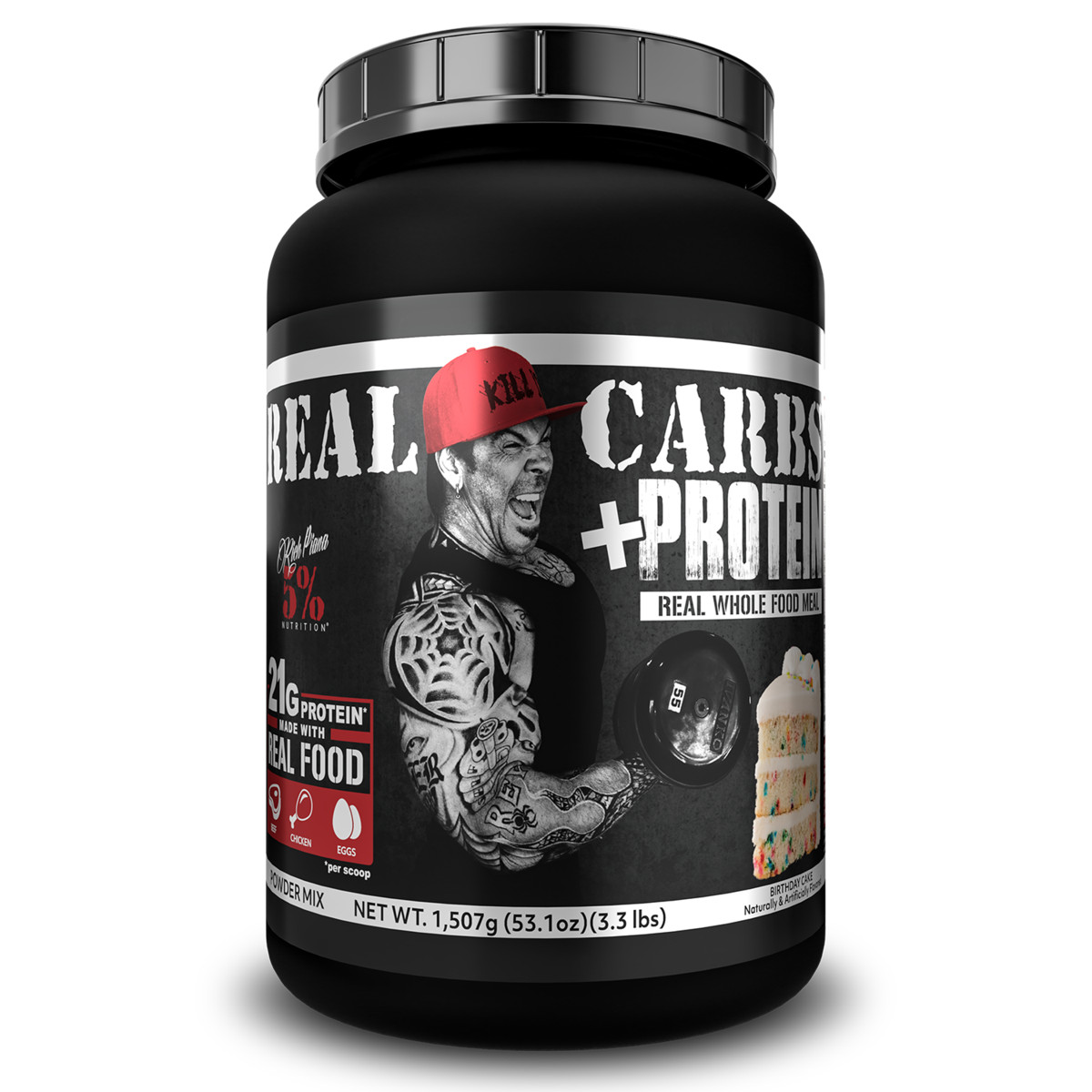 Rich Piana 5% Nutrition REAL CARBS + PROTEIN 3.3 lbs, 22 Servings – ALL FLAVORS
