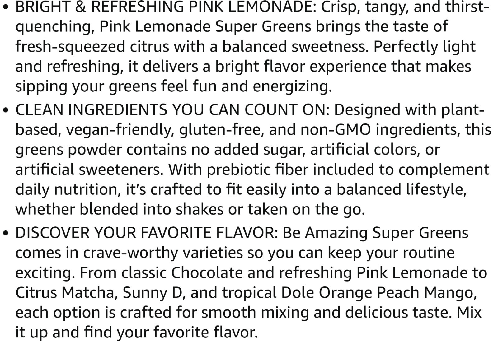 BE Amazing SUPER GREENS Powder 11 oz ( 25 Serv ) Natural Pink Lemonade 10/26