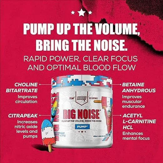 Redcon1 Big Noise Non-Stim Preworkout 30 Servings Rocket Bomb New