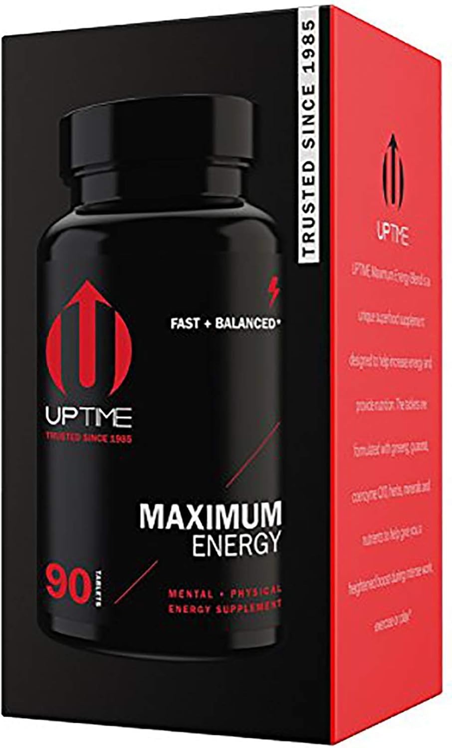 UPTIME Maximum Energy Tablets – Premium Blend – 325mg Natural Caffeine per Se…