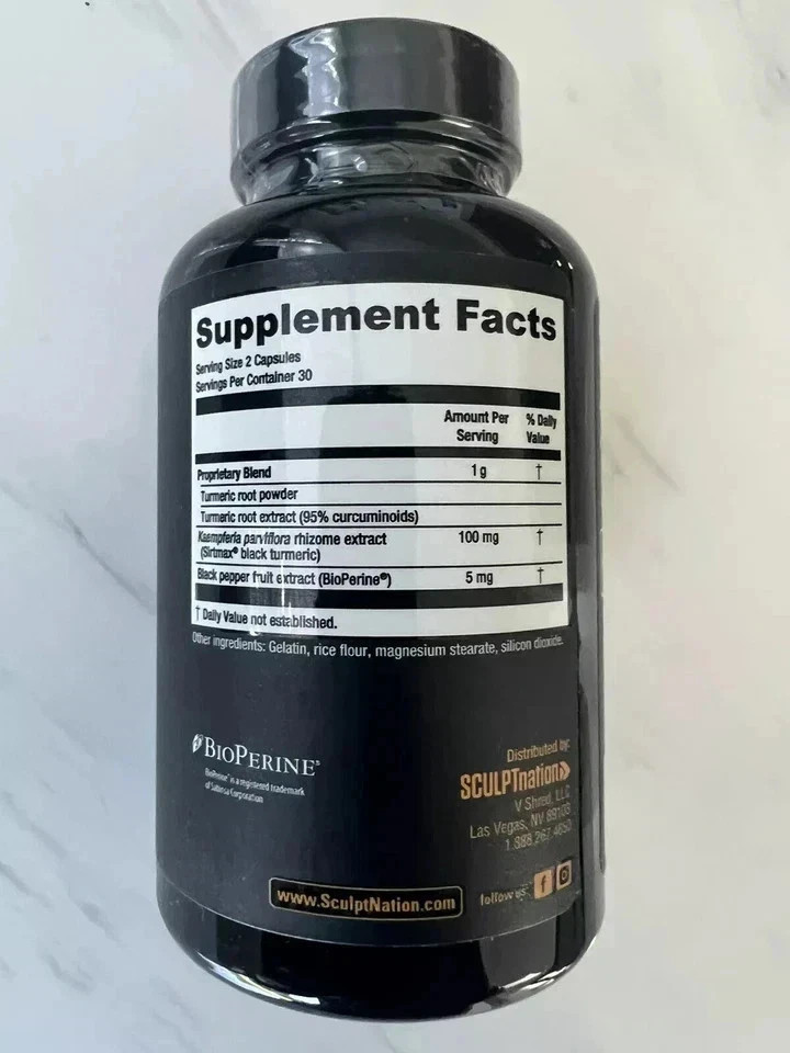 Turmeric Black Sculptnation Fatigue Muscle Build FatBurn Bloating Treat – FS!