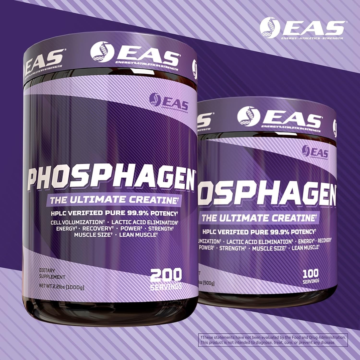 EAS PHOSPHAGEN Creatine Monohydrate 99.9% Pure Powder 1000 Grams EXP. 10/26