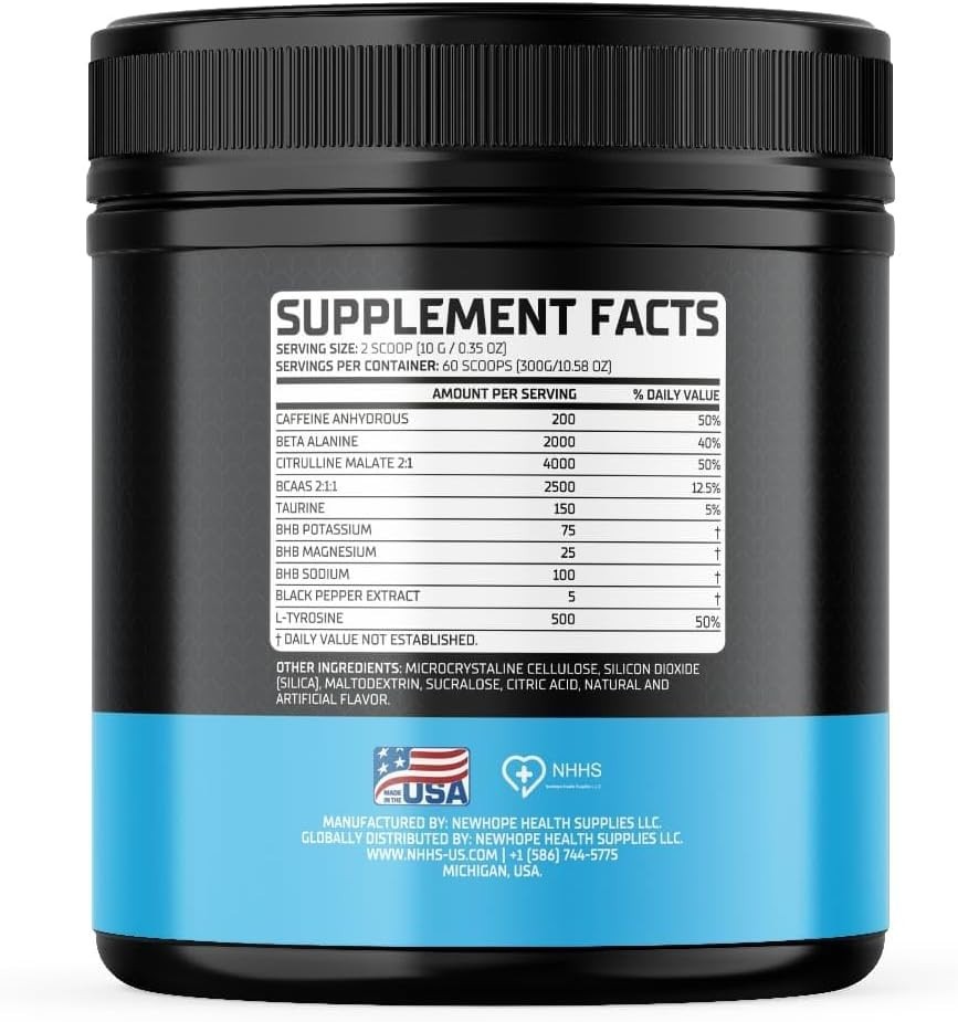 300g Ultra Boost Pre-Workout Powder, Formula for Explosive Energy & Focus