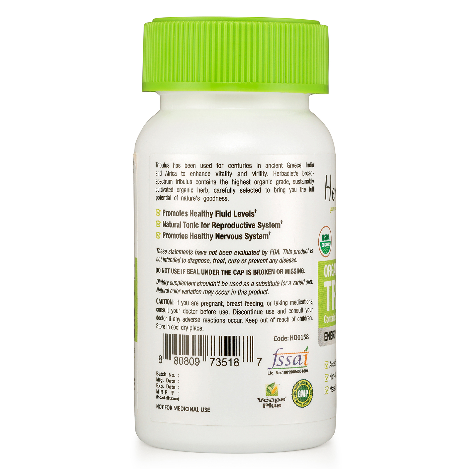 Organic Tribulus Terrestris Capsules – Muscle Booster with High Potency Saponins