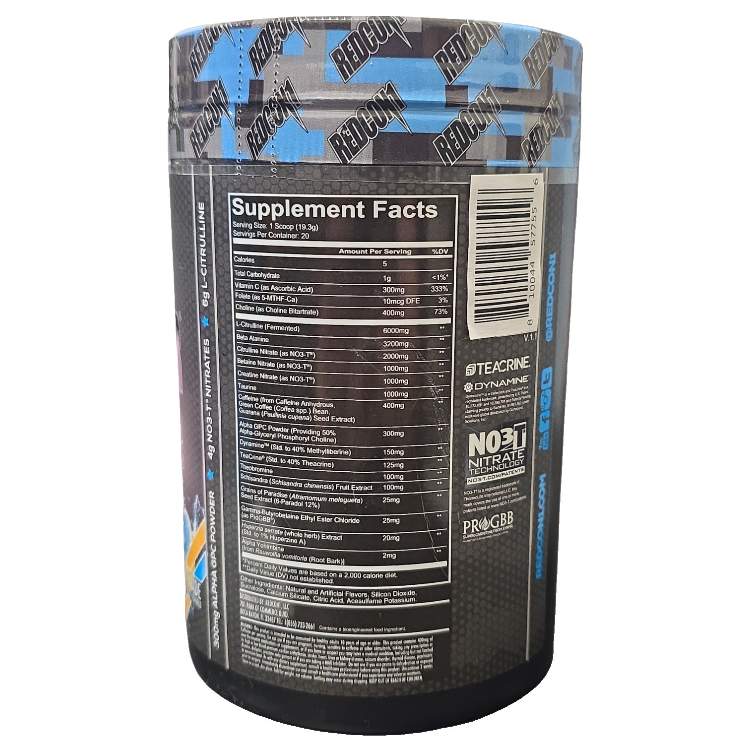 REDCON1 Total War Black Ops Preworkout 384g Sour Blue Lemonade