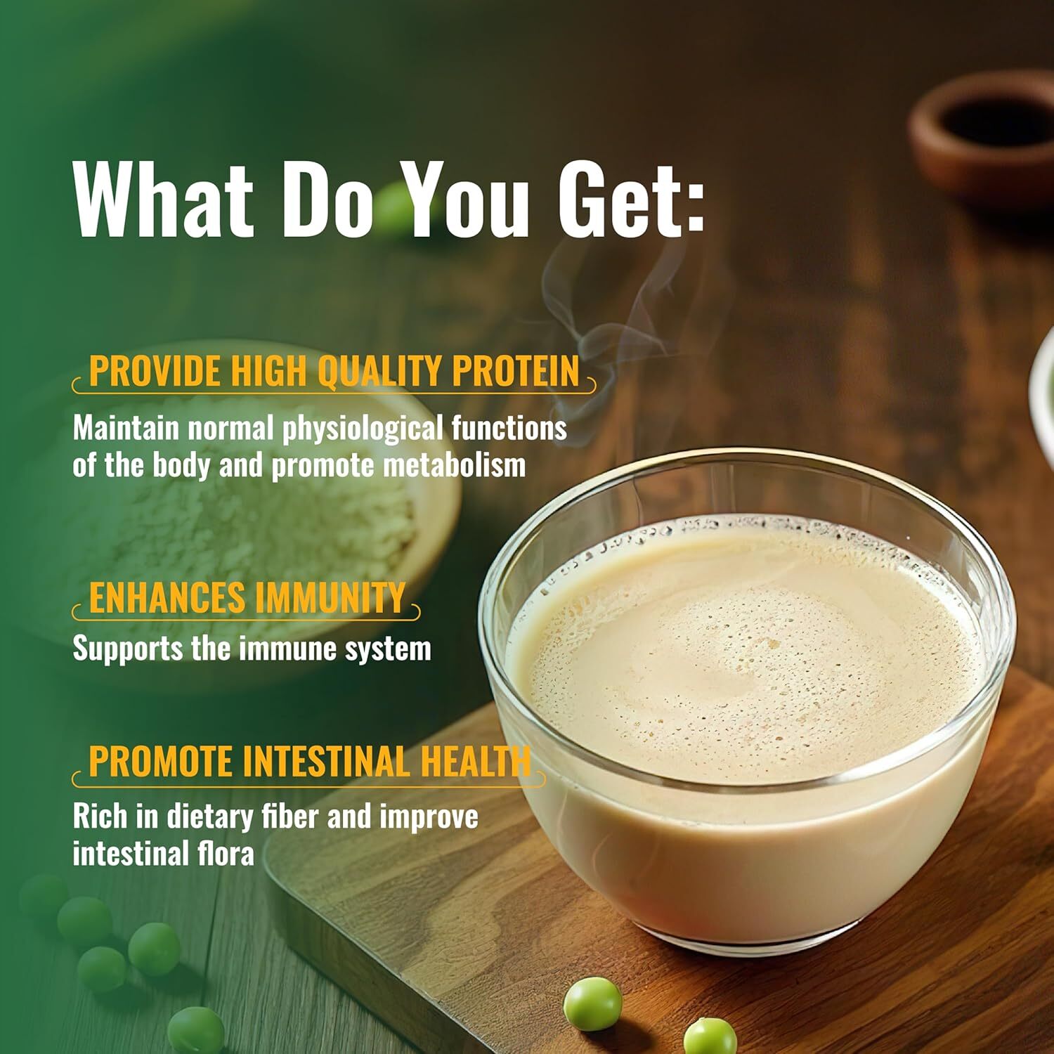 1.1/2.2LBS Pure Pea Protein Powder Vegan Protein Powder Muscle Growth Support