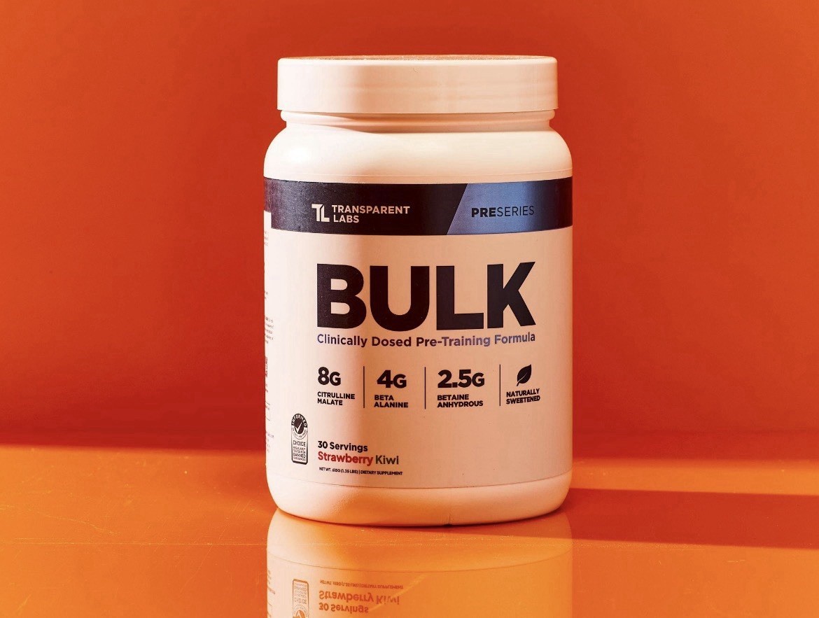Transparent Labs BULK Pre Workout Strawberry Kiwi 30 Servings New Sealed